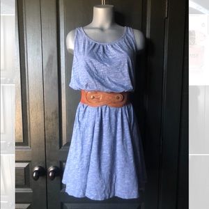 Denim Colored Cotton Loft Keyhole Dress
